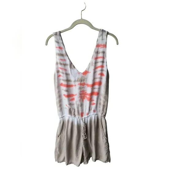 Young Fabulous and Broke Boho Festival Sleeveless Rayon Tie Dye Short Romper, S - Picture 2 of 10